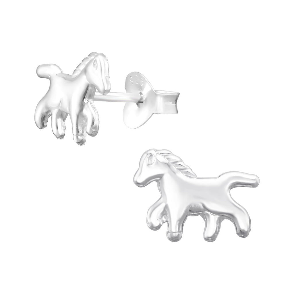 Sterling Silver Horse Stud Earrings