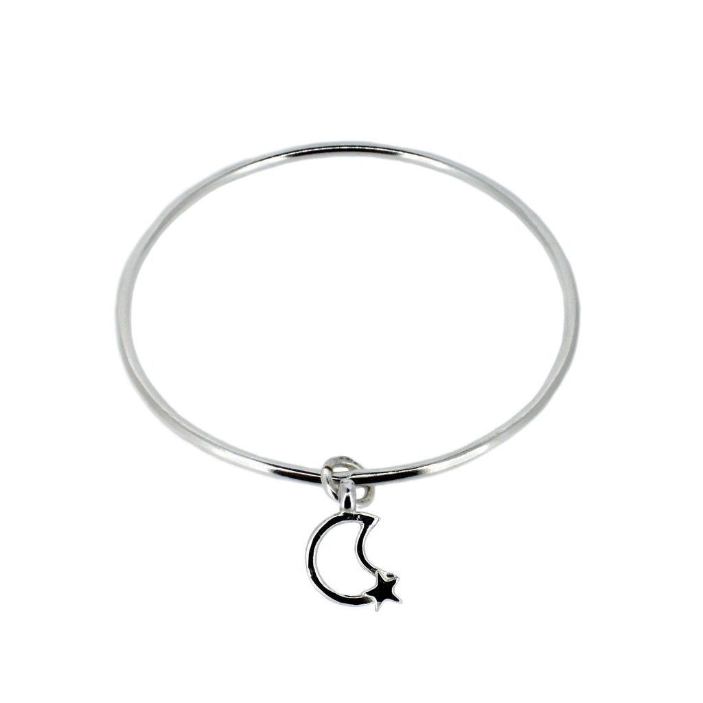 Moon and Back Charm Bangle