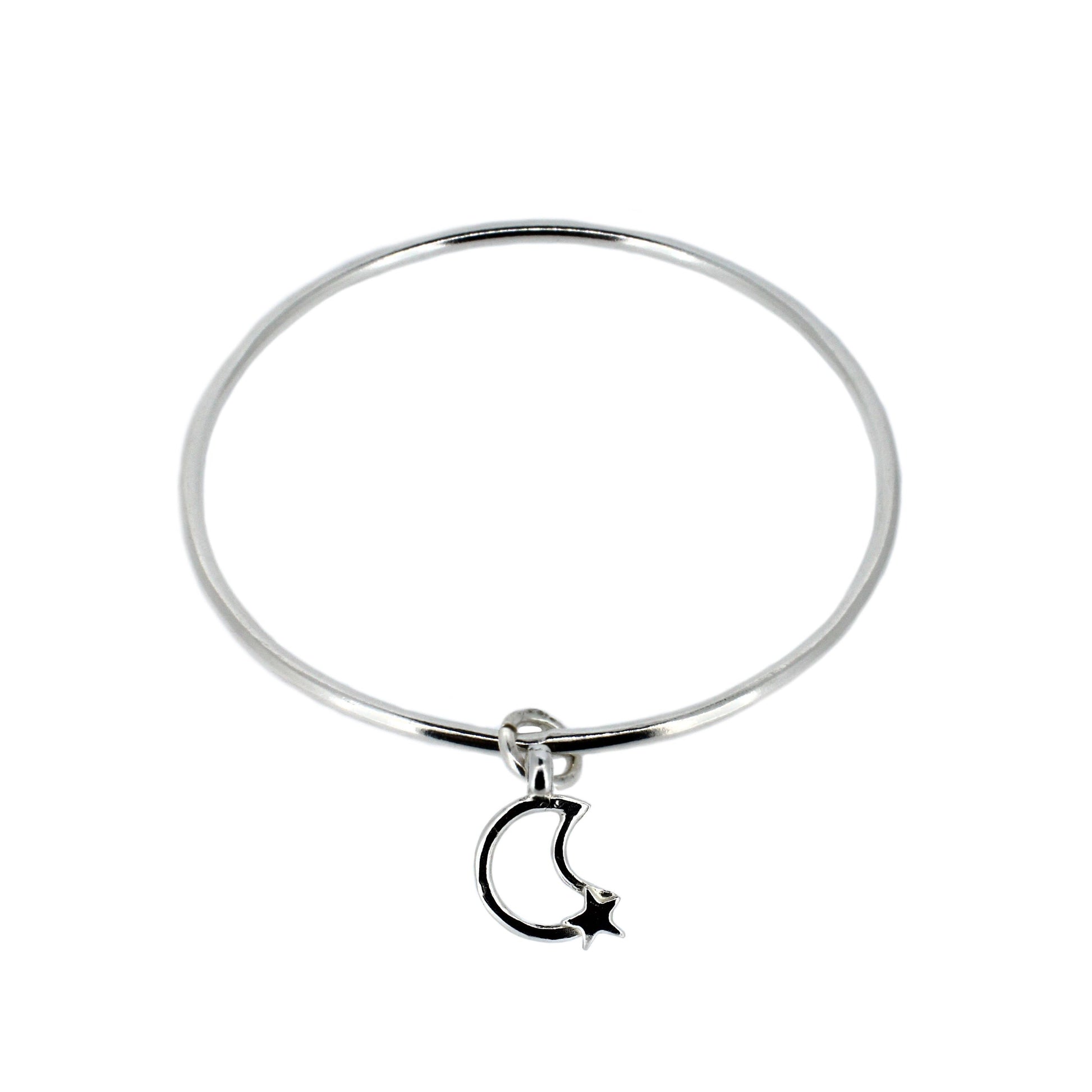 Moon and Back Charm Bangle