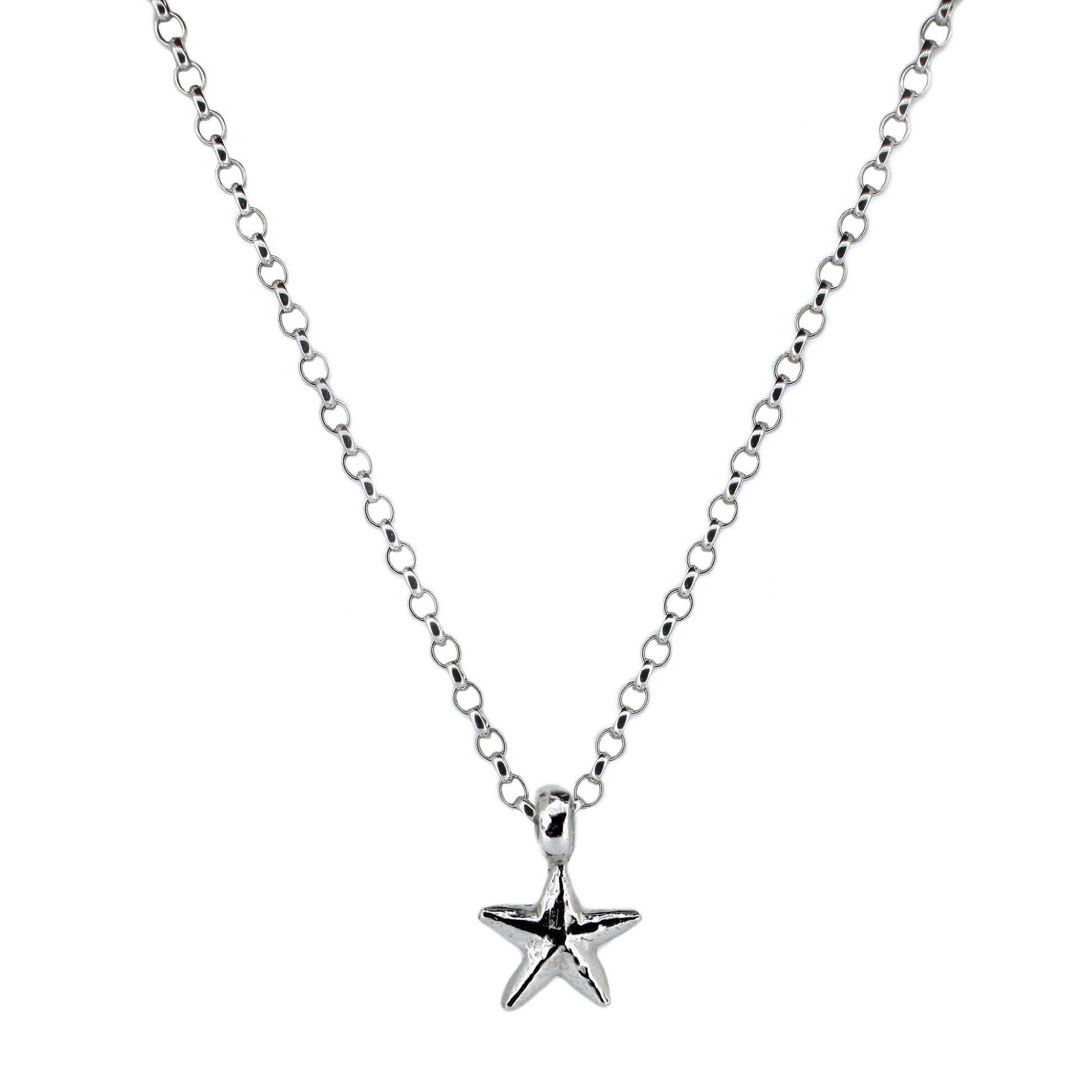 Lucky Charm Starfish Necklace in Sterling Silver