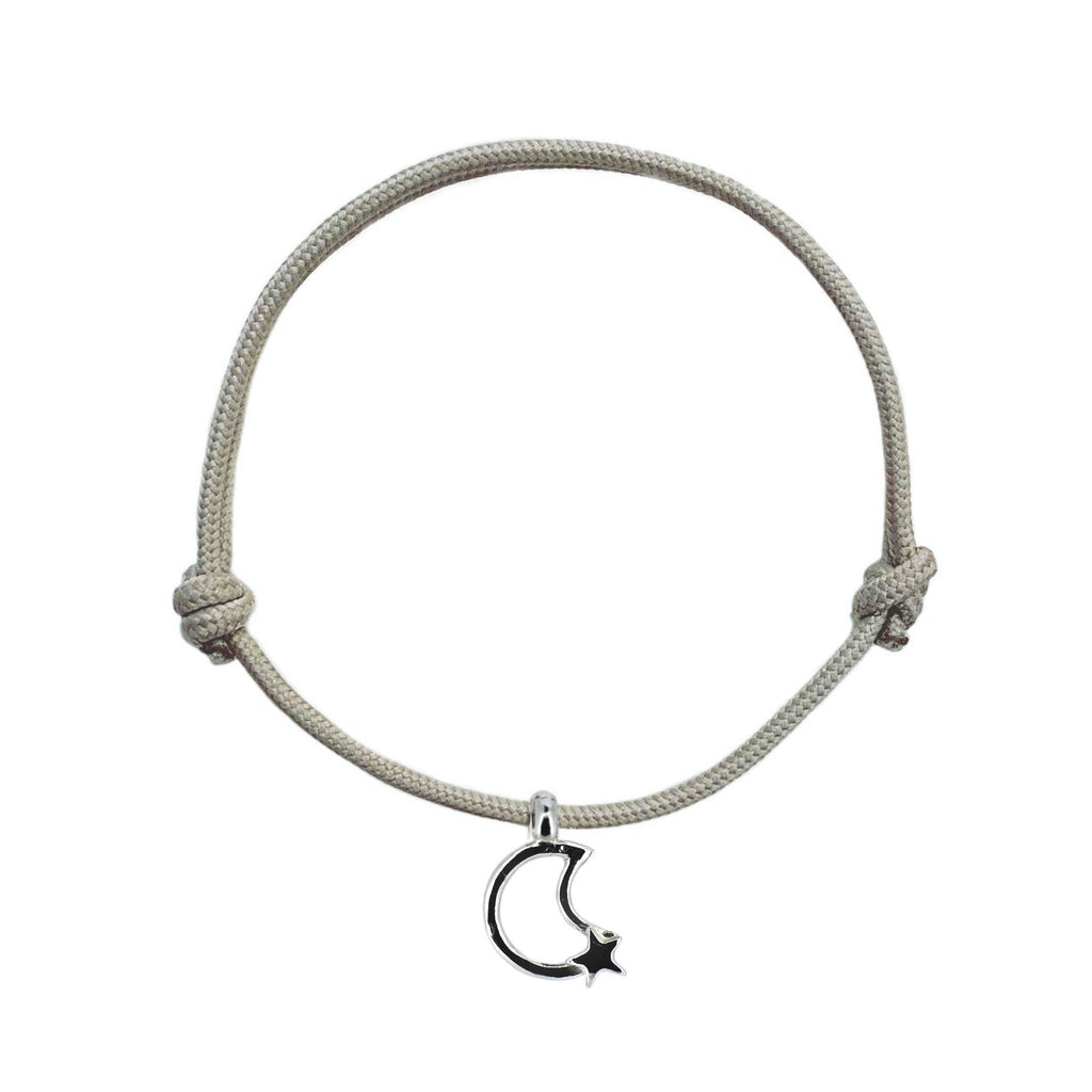 Moon and Back Sterling Silver Rope Bracelet