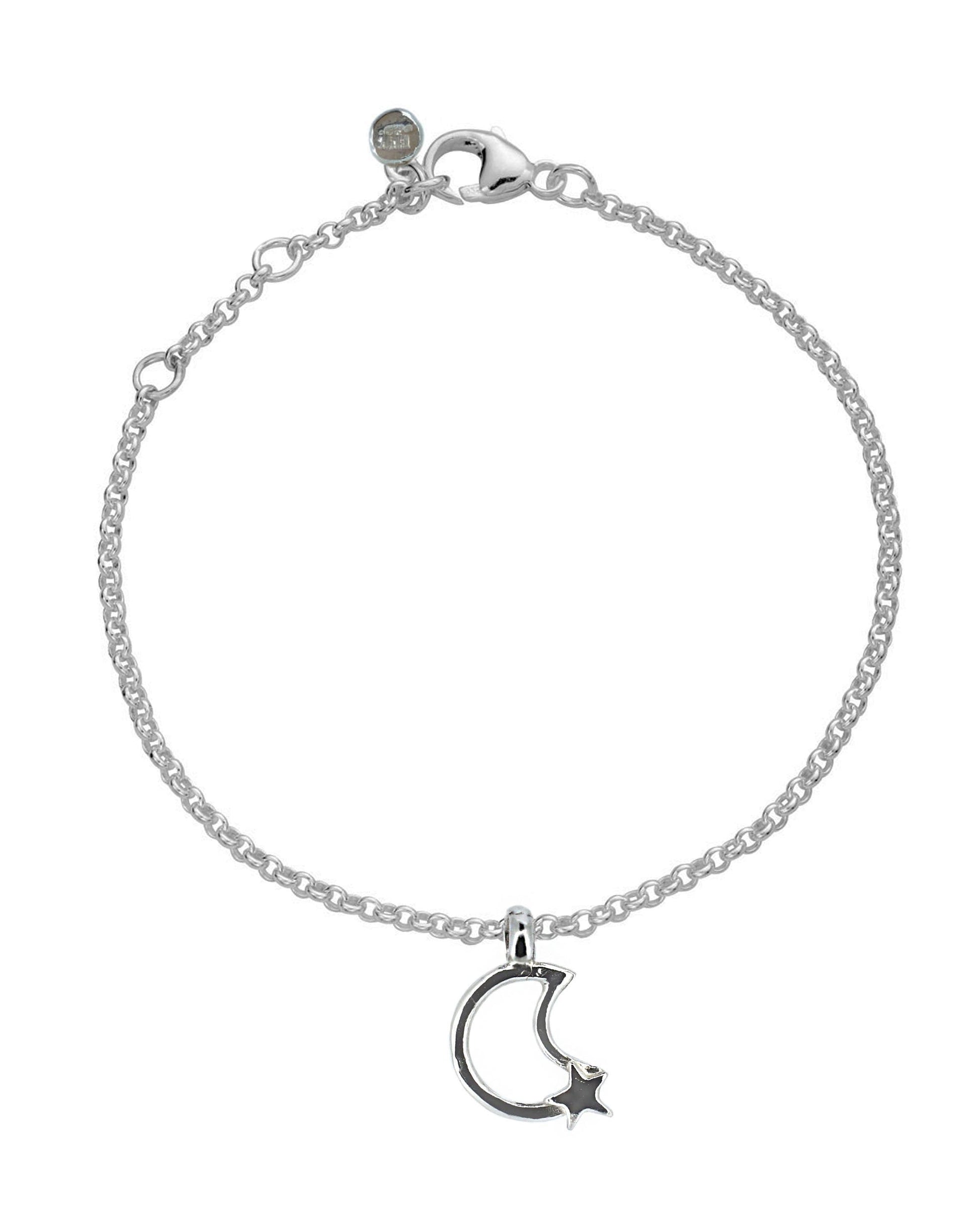 Moon and Back Sterling Silver Chain Bracelet