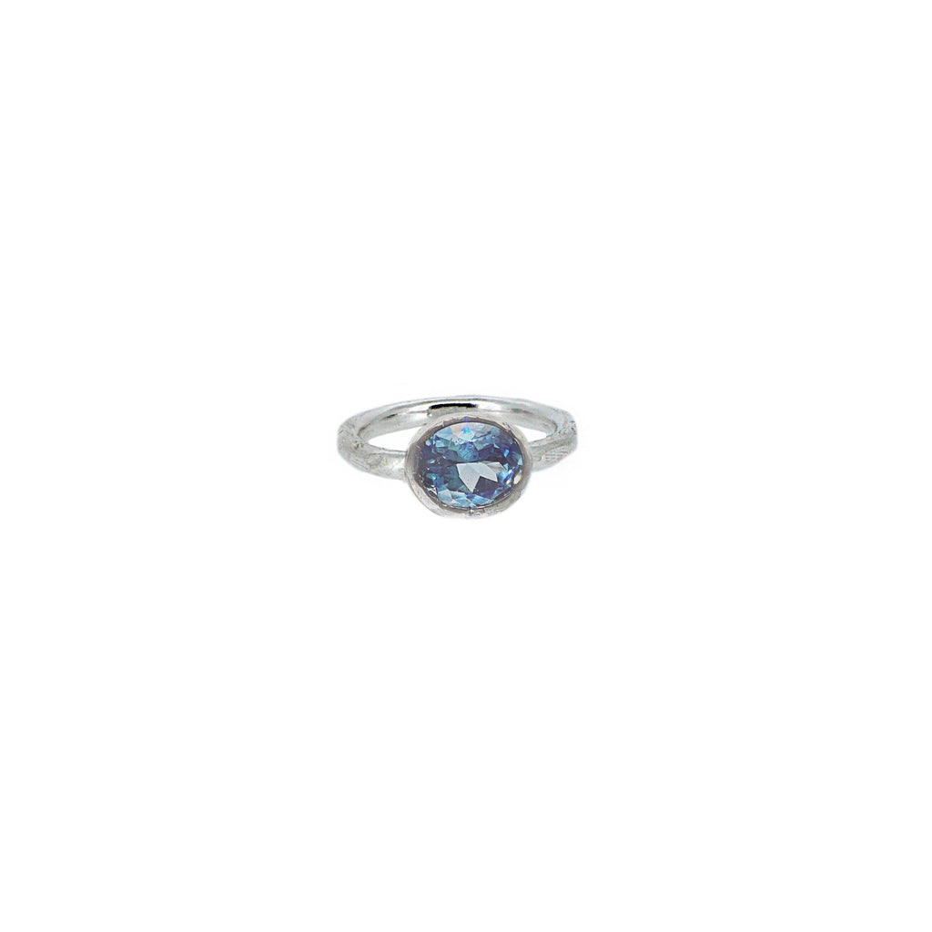 Silver Topaz Oval Ring