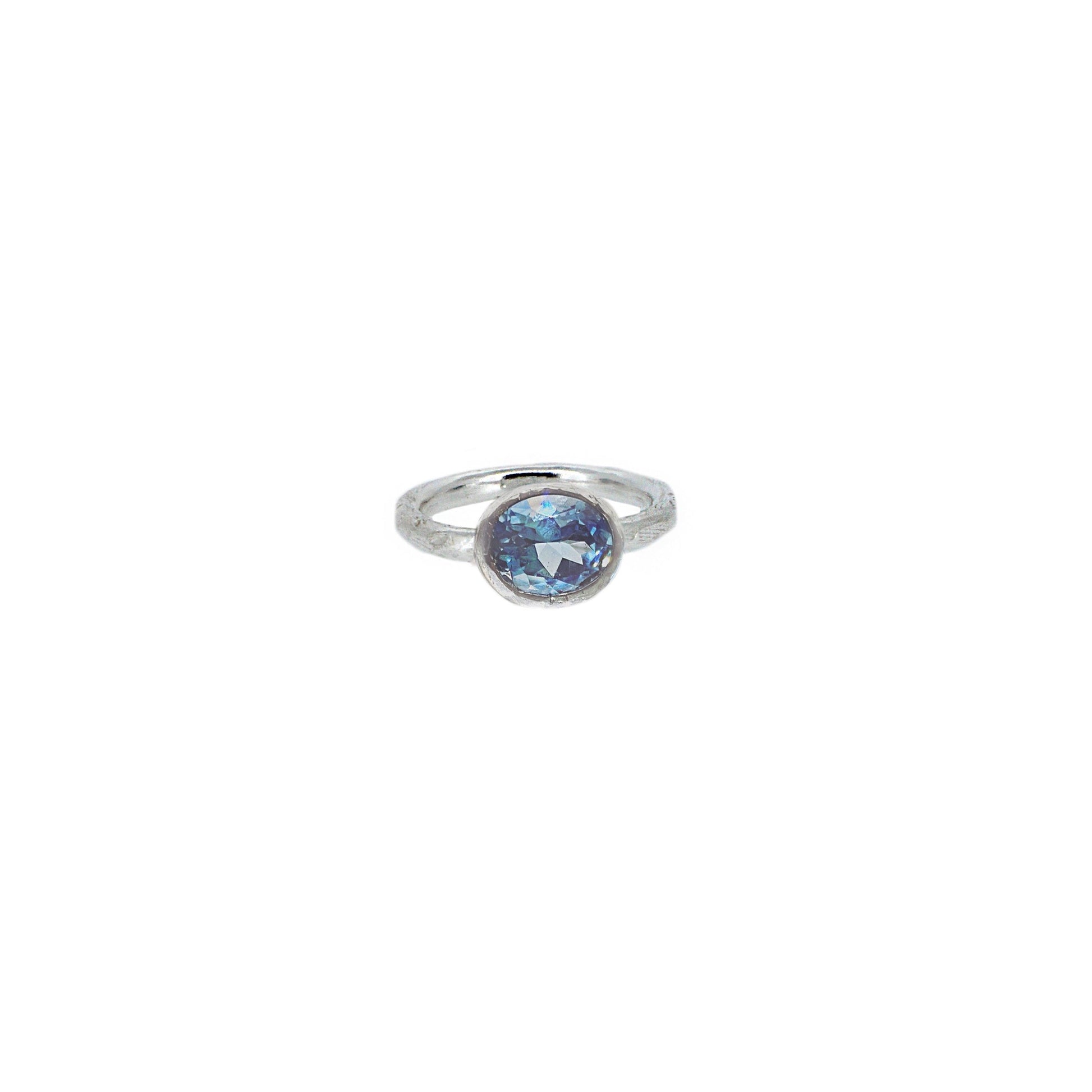 Silver Topaz Oval Ring