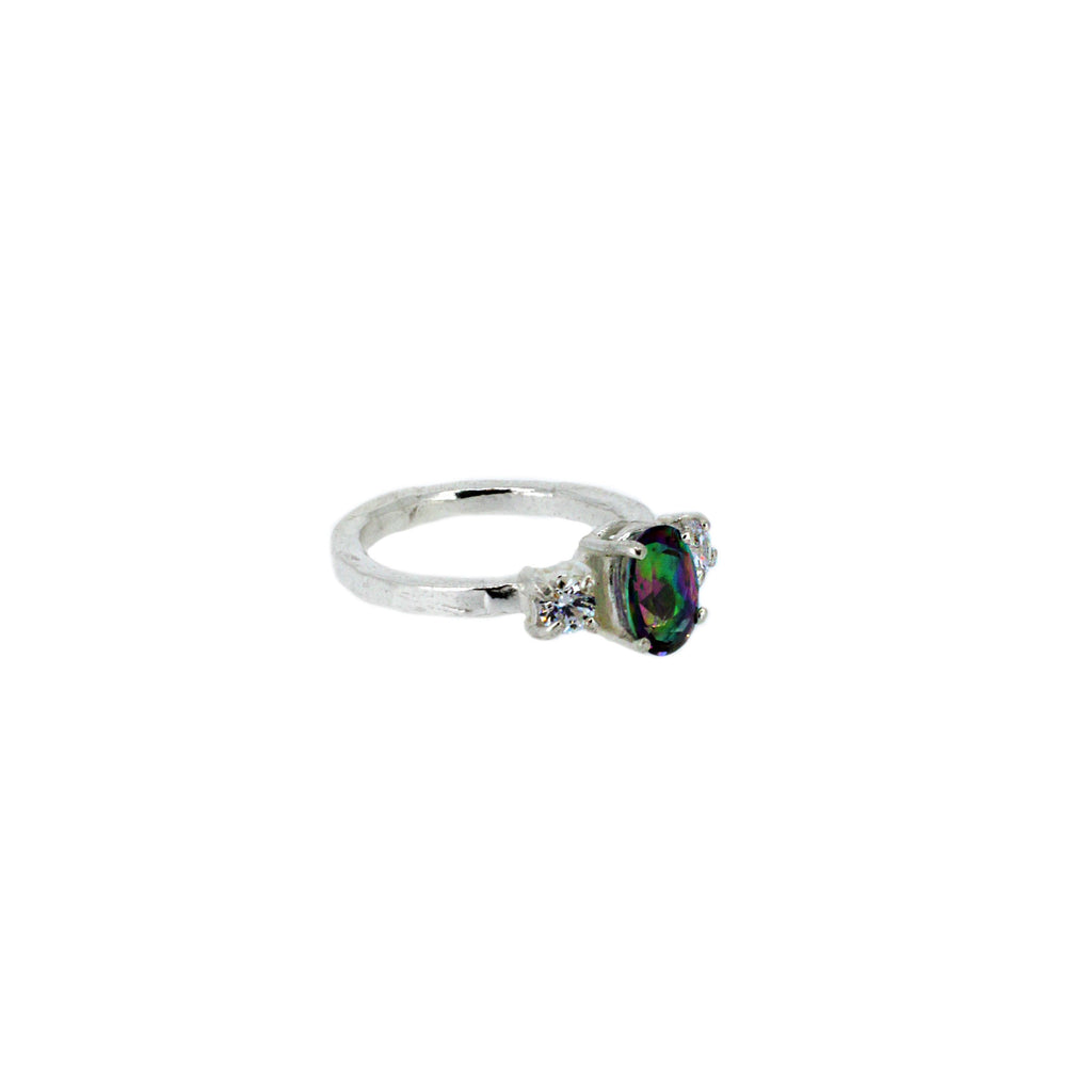 The Mermaid Sterling Silver Ring with Mystic Topaz