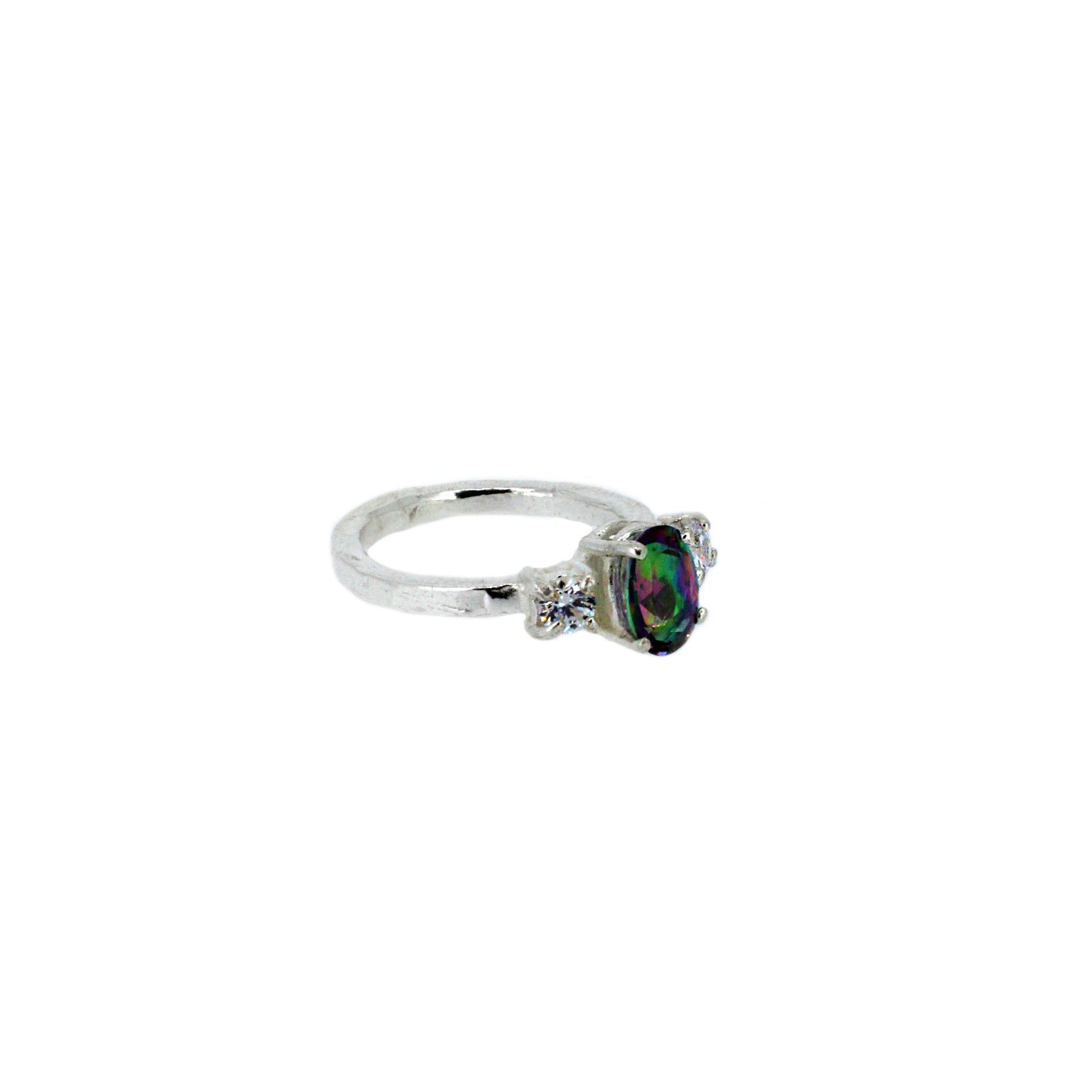 The Mermaid Sterling Silver Ring with Mystic Topaz