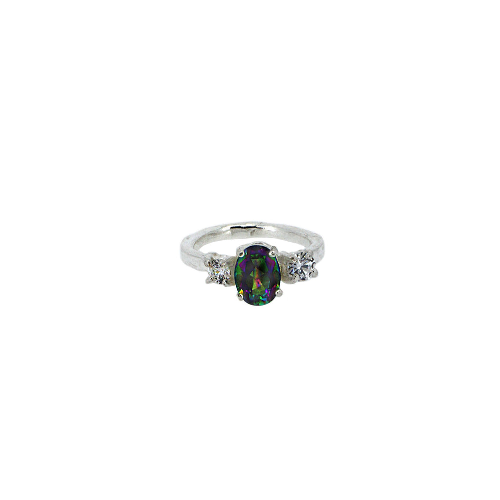 The Mermaid Sterling Silver Ring with Mystic Topaz