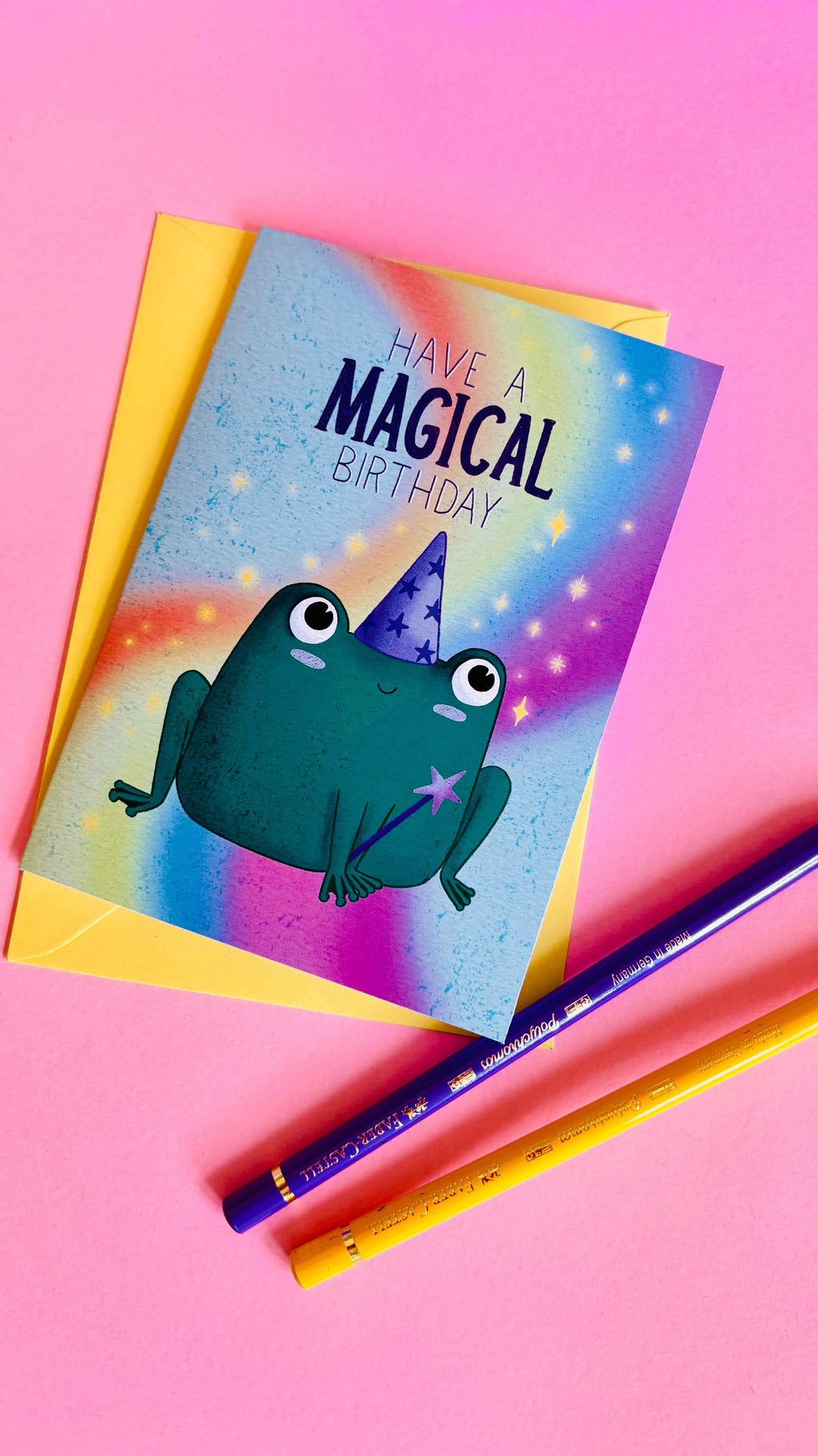 Rainbow Magic Frog Birthday Card Handmade