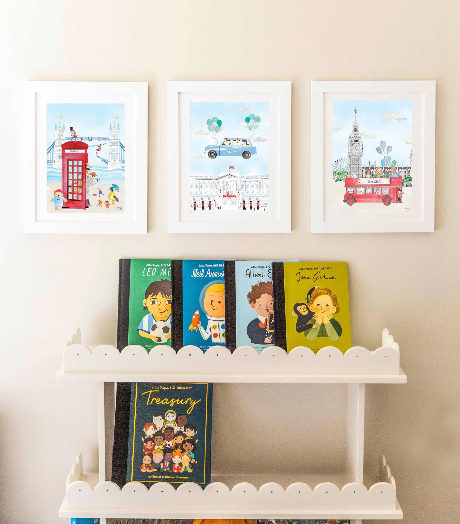 London Bridge Telephone Cabin Print for Boys Personalised