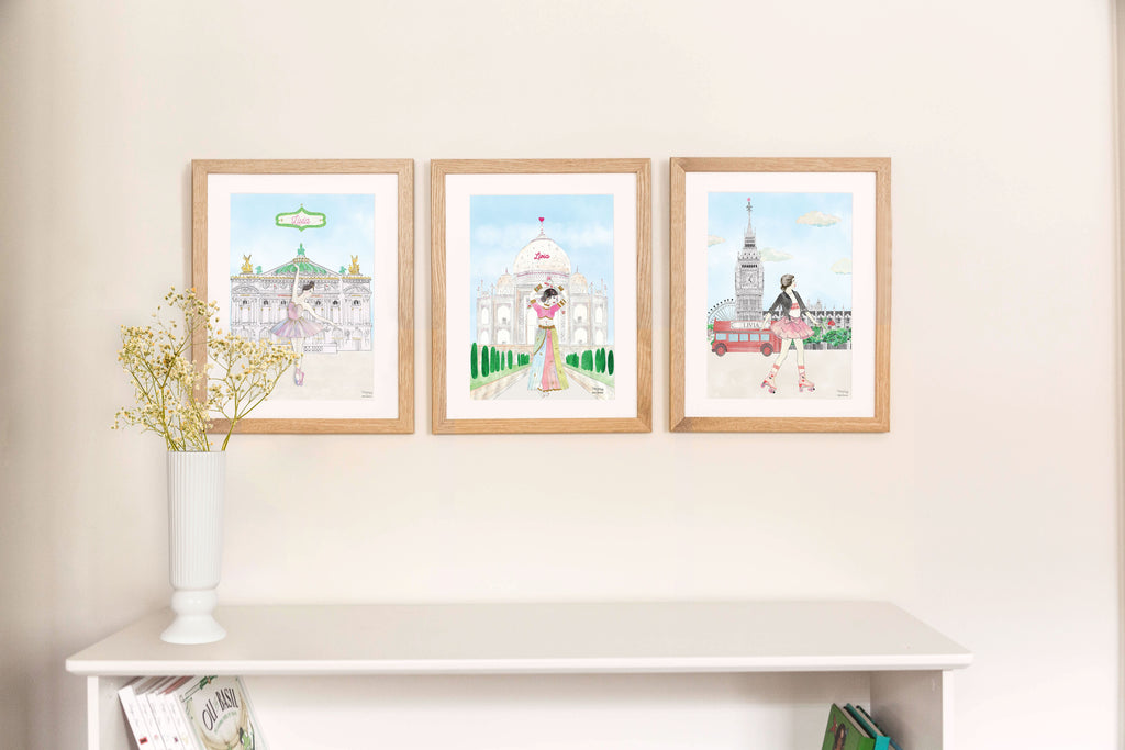 Lady on Rollers with Big Ben Wall Art Print