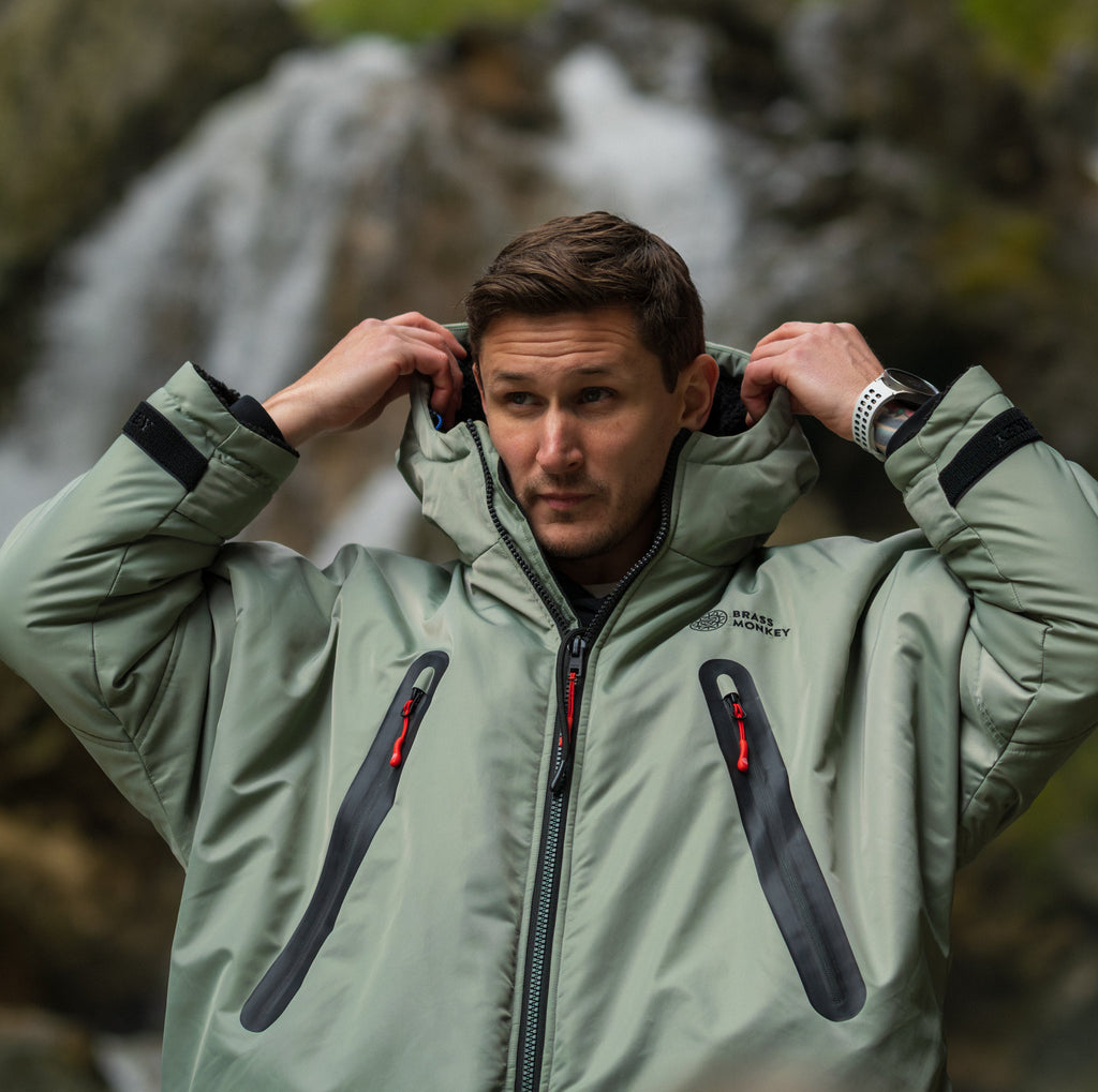 Unisex Brass Monkey Dip Coat Sage