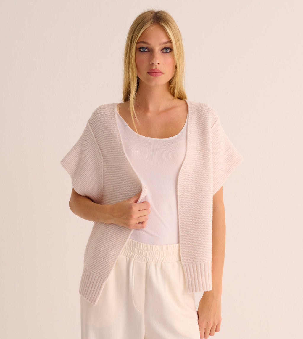 Ivory Alpaca Short Sleeve Shrug