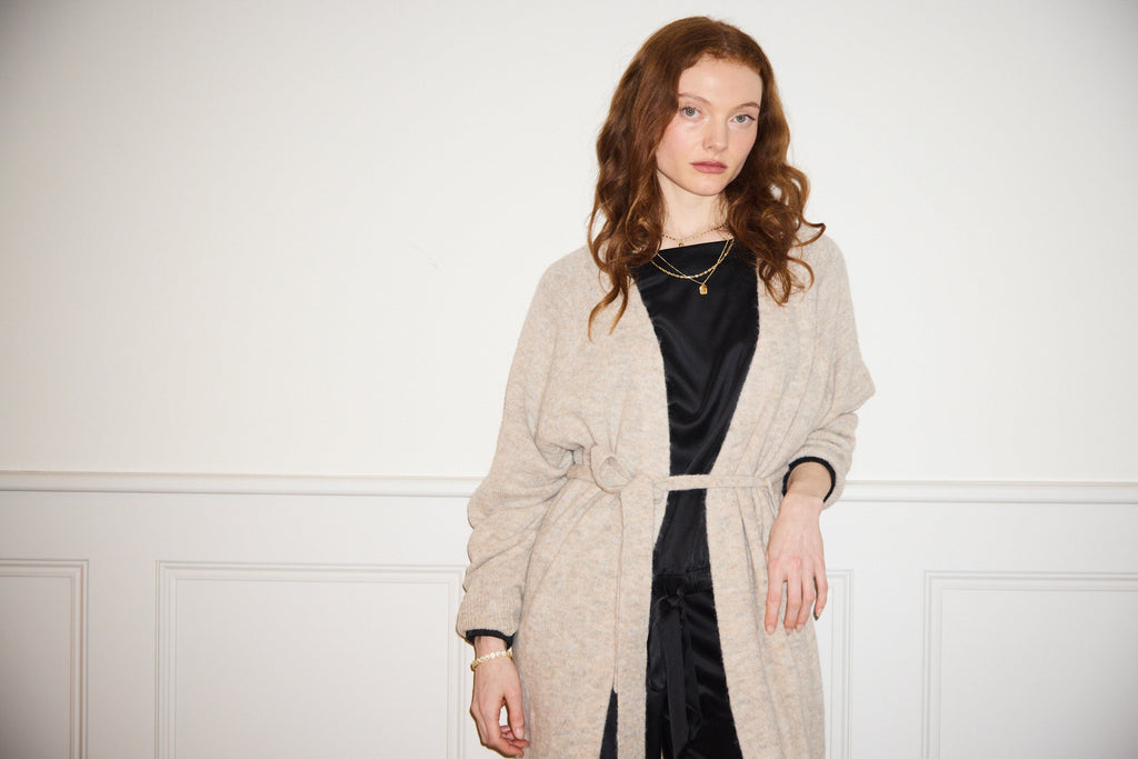 Oatmeal Alpaca Blend Longline Coatigan