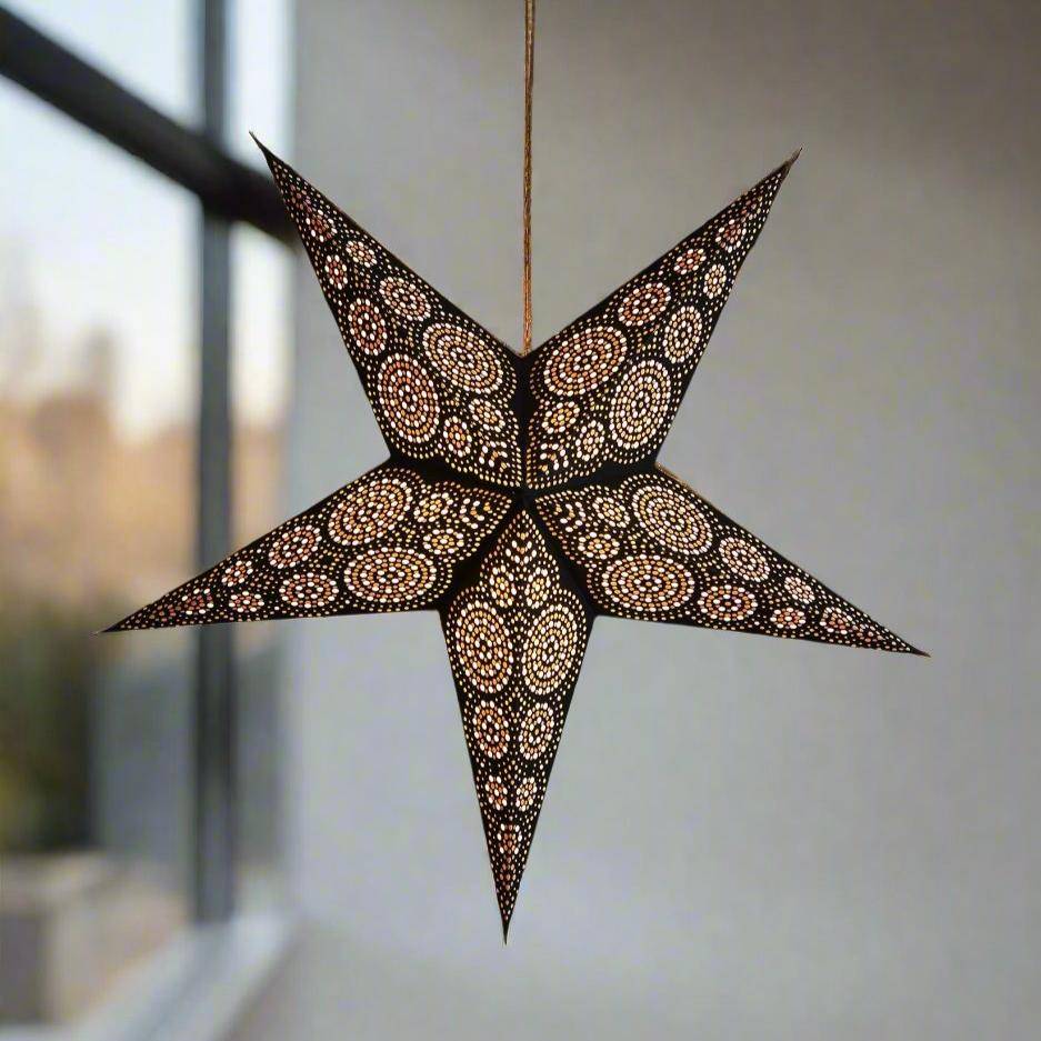 Morocco Sands Black Paper Star Lantern 60cm
