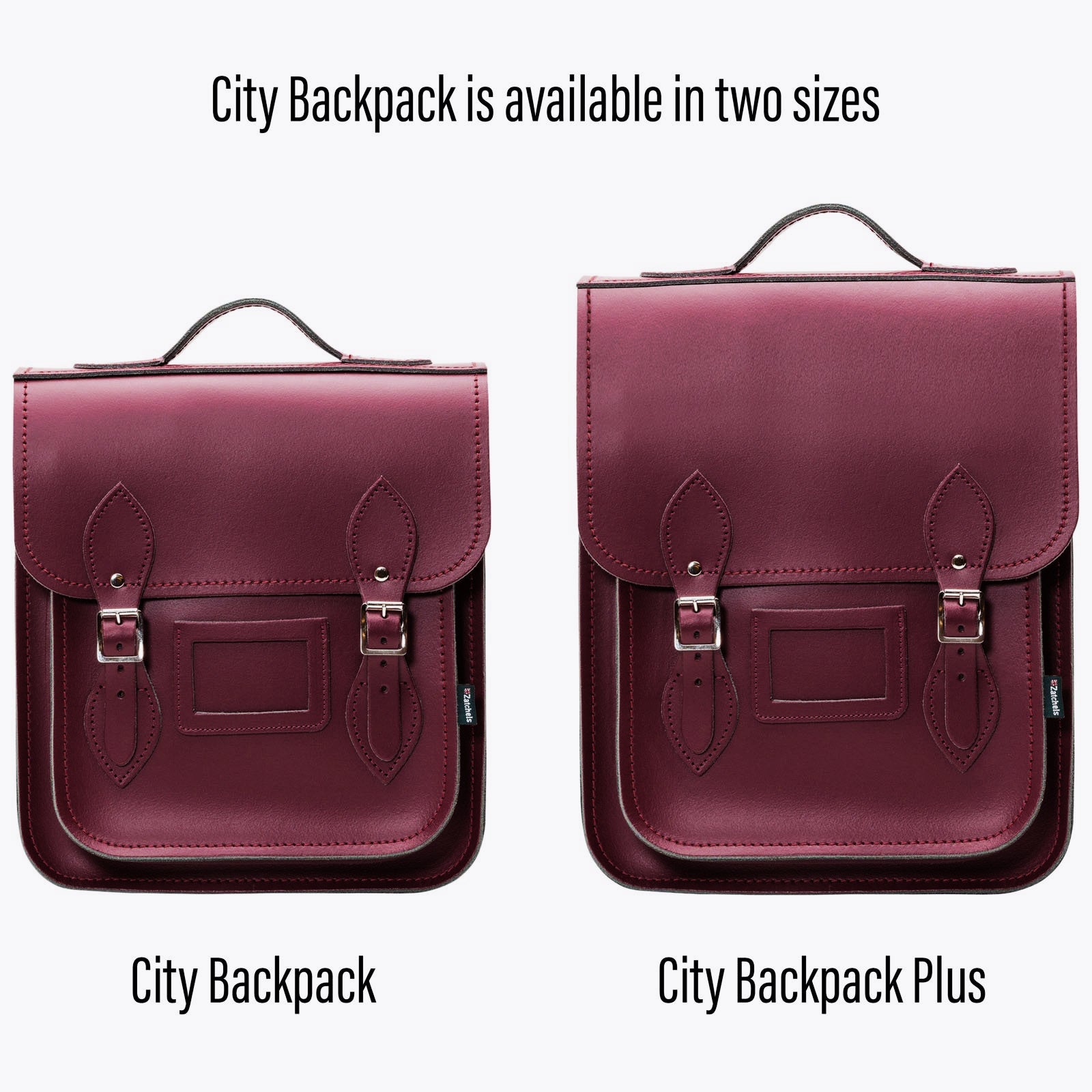 Handmade Leather City Backpack in Marsala Red