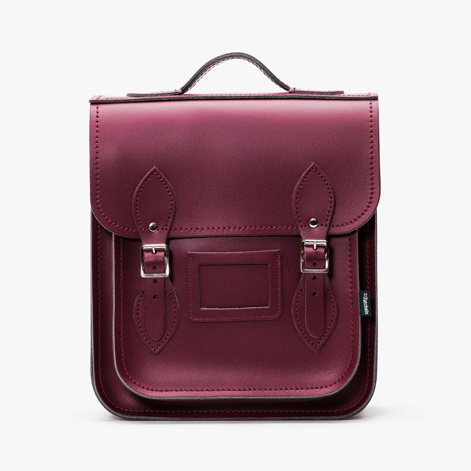 Handmade Leather City Backpack in Marsala Red