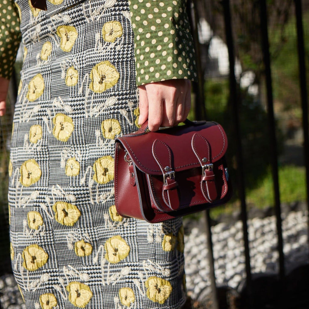 Handmade Leather Micro Satchel in Black