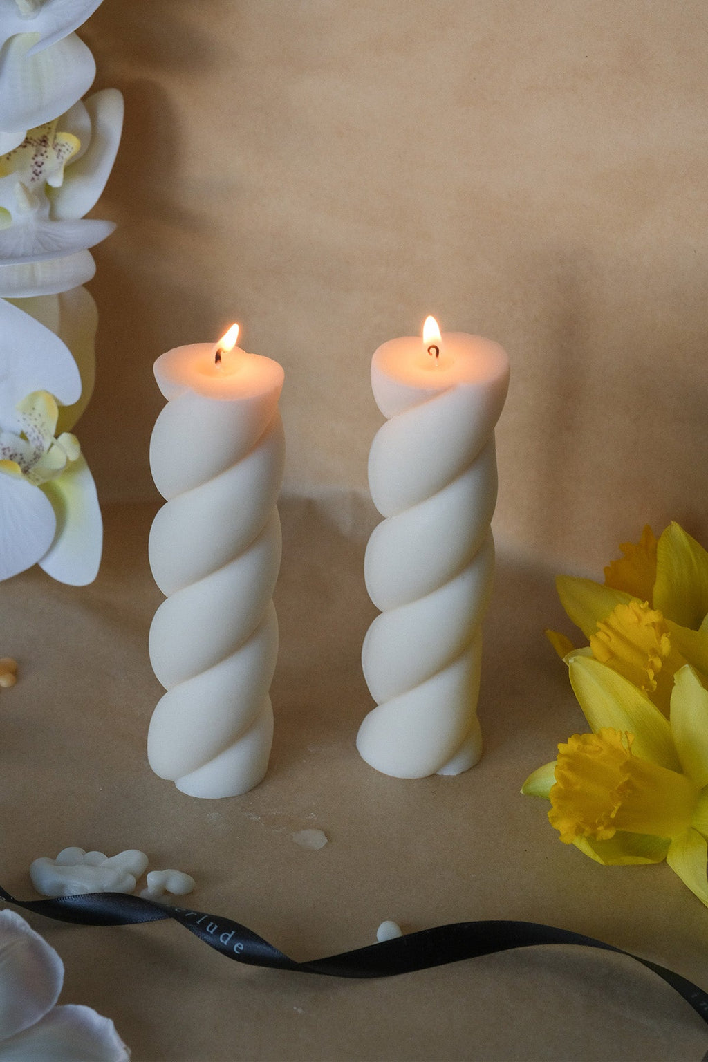 Marshmallow Shaped Pillar Candle in Pastel Soy Wax
