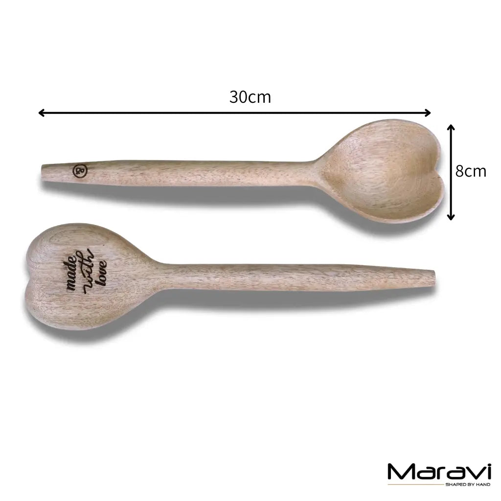 Heart Wooden Spoon Set of 2