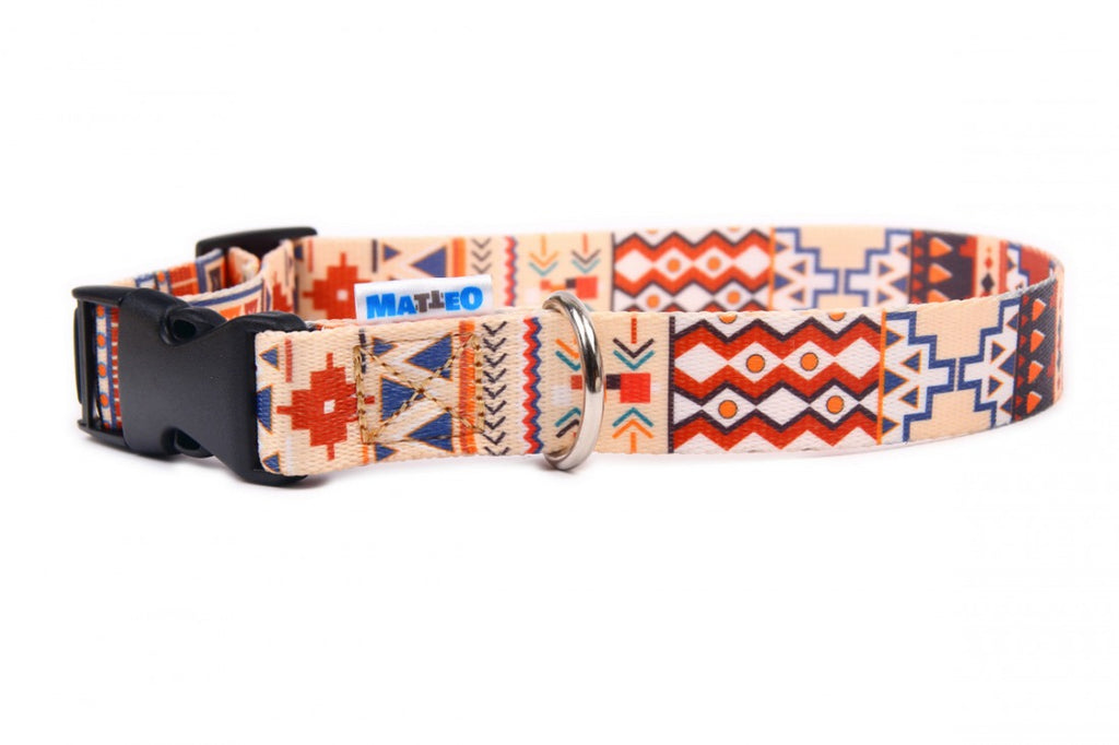 Boho Collection Dog Collar – Stylish & Durable with Colorful Hippie Design - Made in Poland by Matteo at www.brixbailey.com