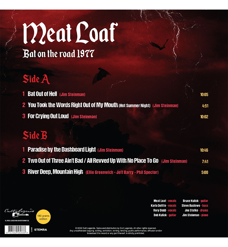Bat on the Road 1977 12 Inch Album on 180g Vinyl