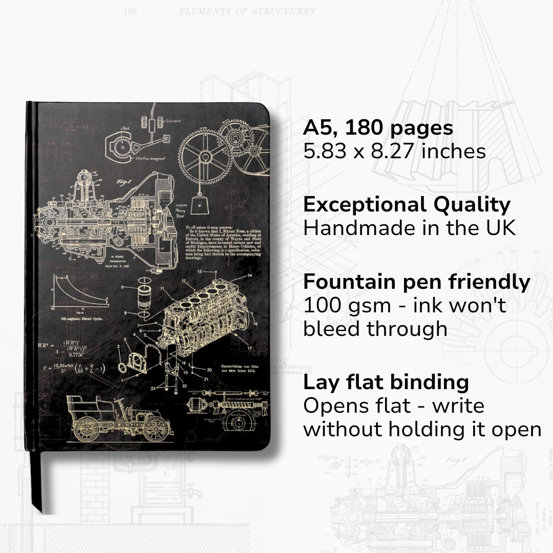 Mechanical Engineering A5 Hardcover Notebook