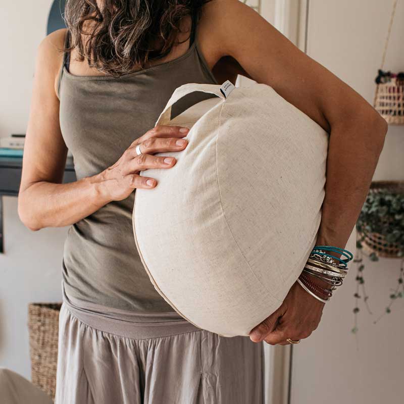 Natural Linen Meditation and Yoga Cushion