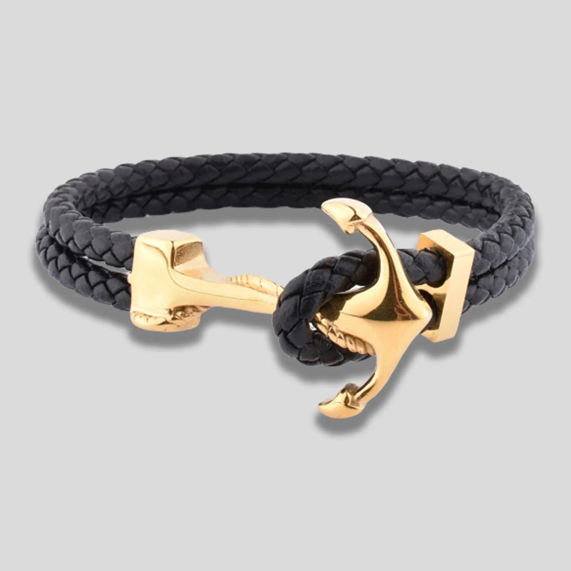 Men's Blue and Gold Plated Anchor Bracelet