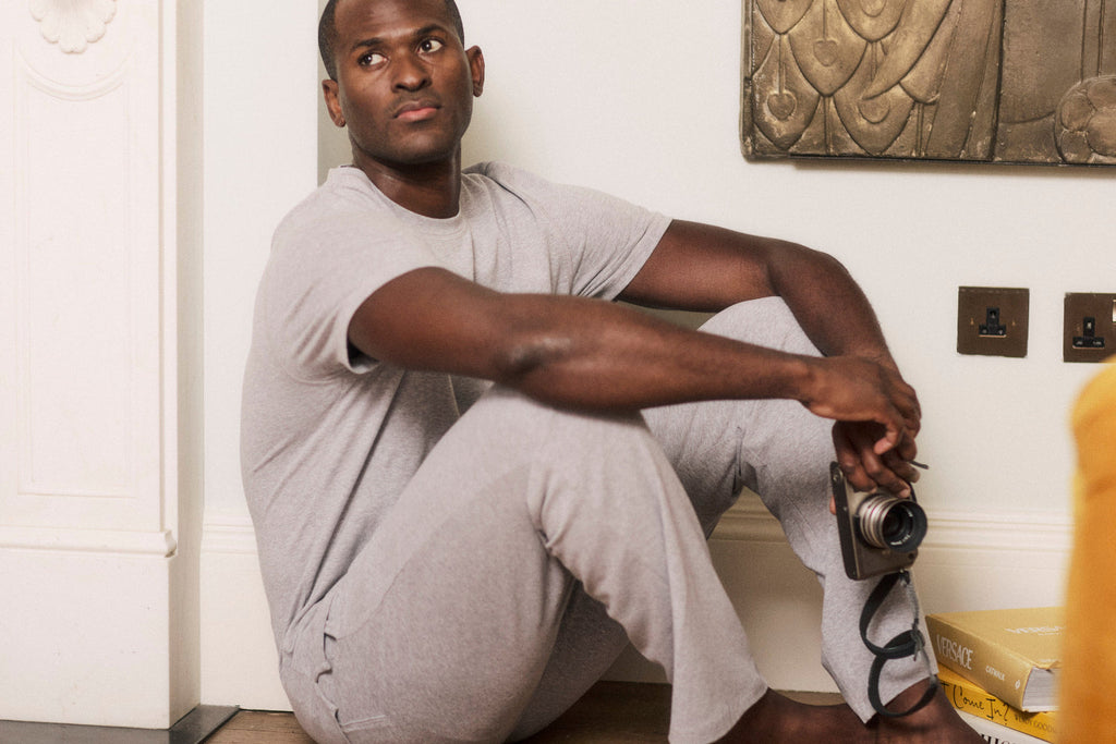 Men's Grey Marl Cotton Modal Lounge Set