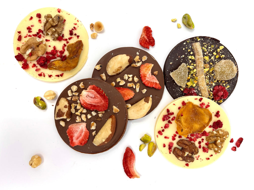 Giant Handmade Milk Chocolate Mendiants with Fruit and Nuts