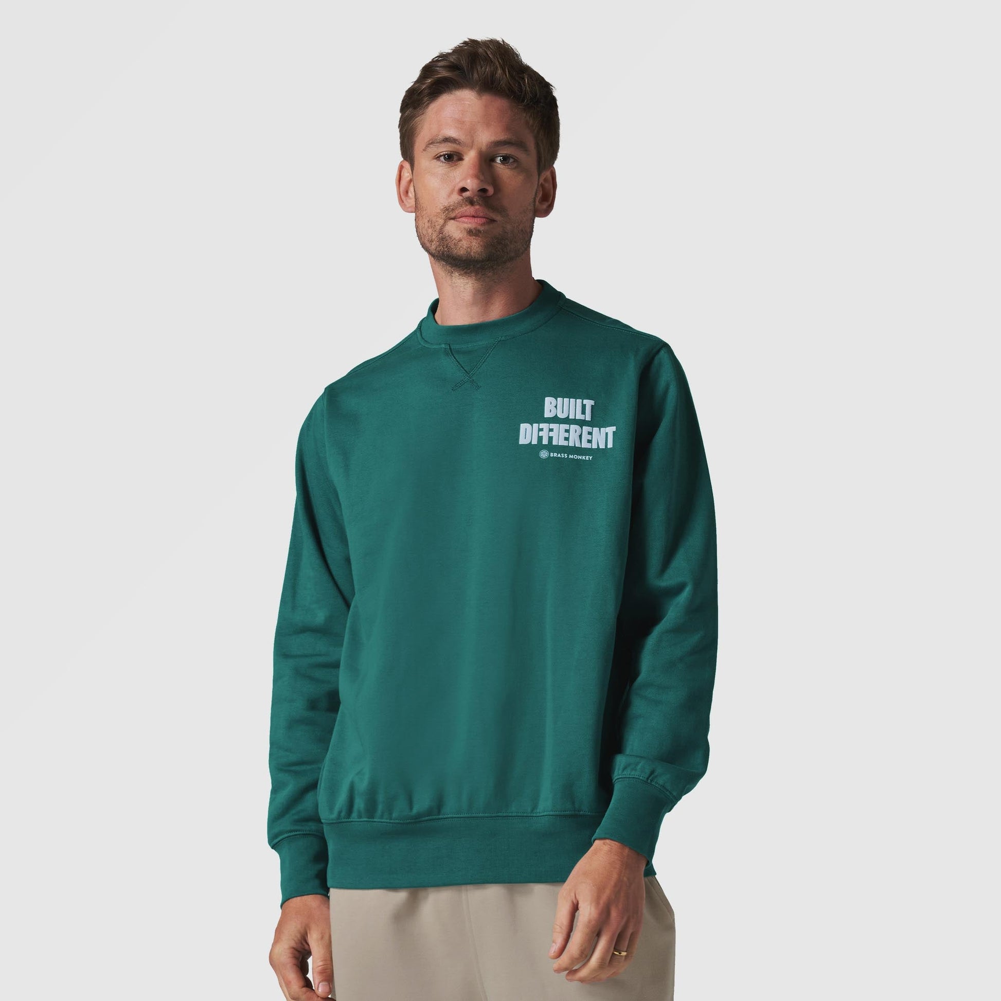 Men's Built Different Green Sweatshirt