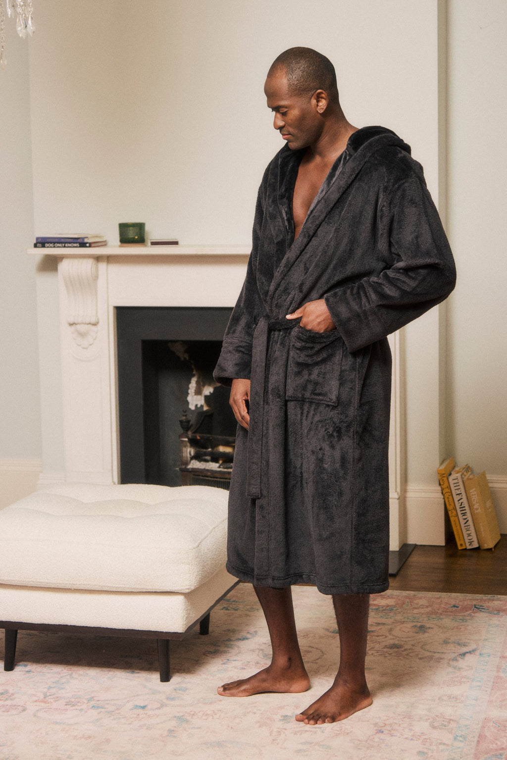 Unisex Black Luxe Snuggle Dressing Gown