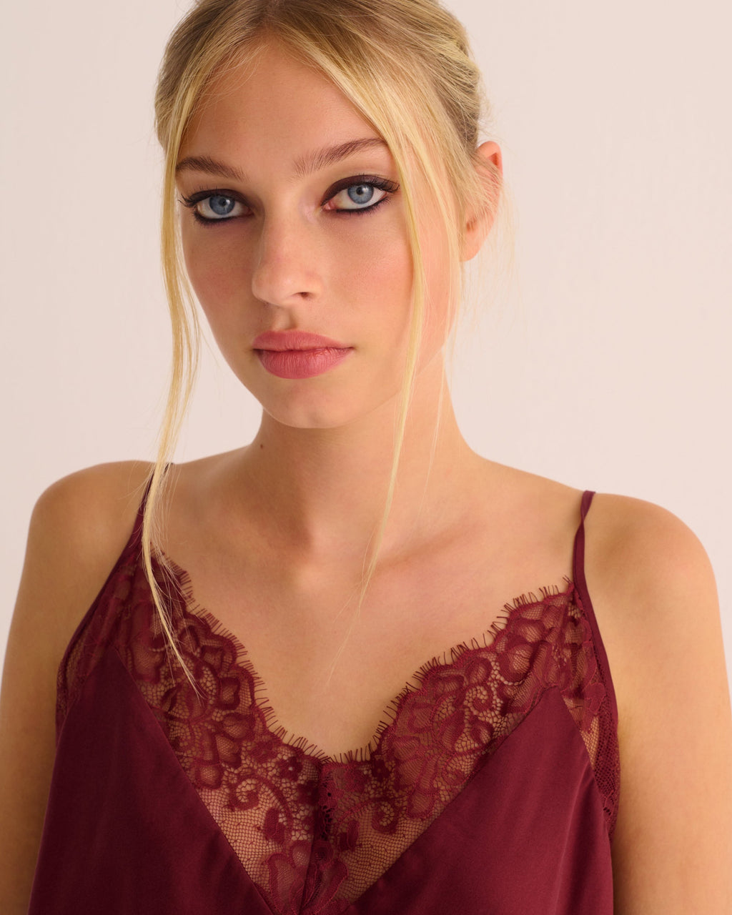 Merlot Washable Organic Stretch Silk Camisole and Shorts Set