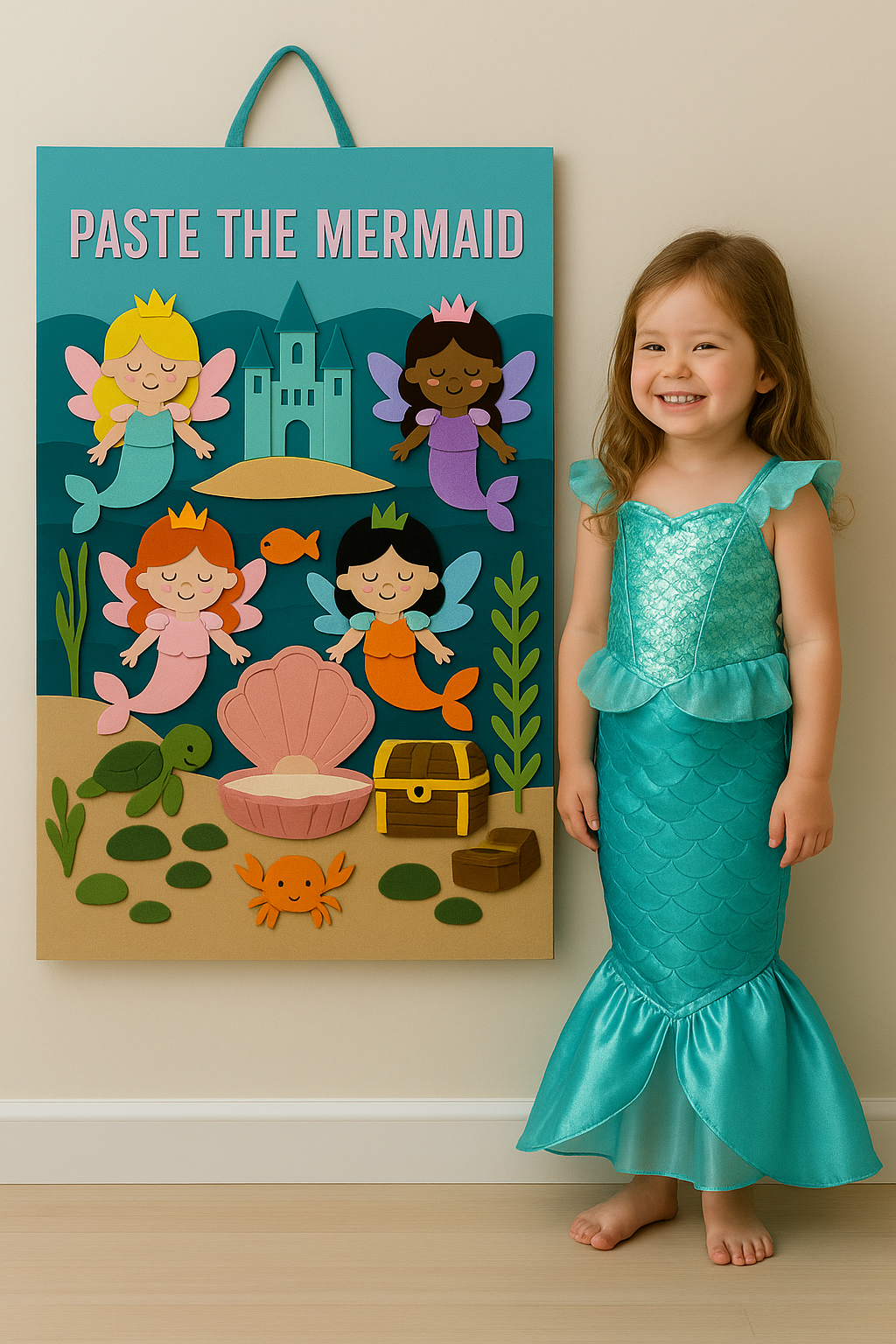 Mermaid Felt Play Board Magical Dress Up Activity for Girls