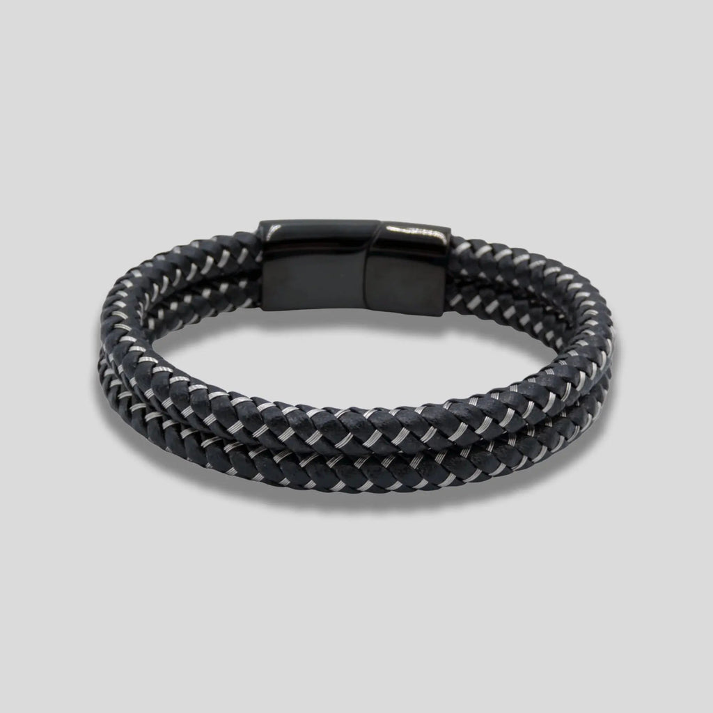 Mesh Steel Bracelet in Black and White