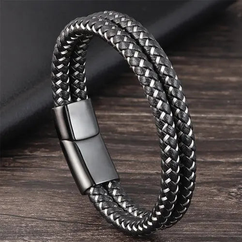 Mesh Steel Bracelet in Black and White