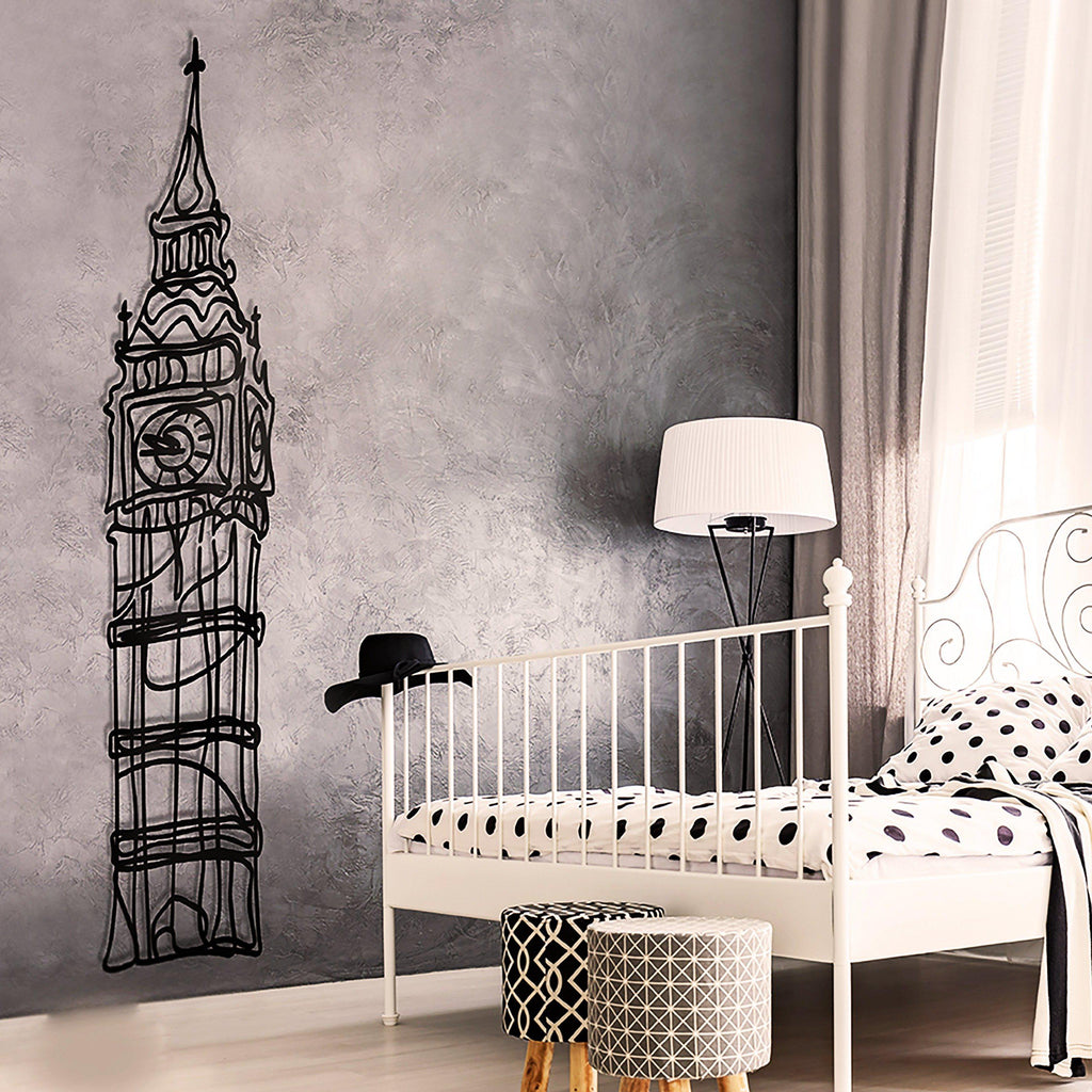 Metal Wall Art Black Modern Linear Design