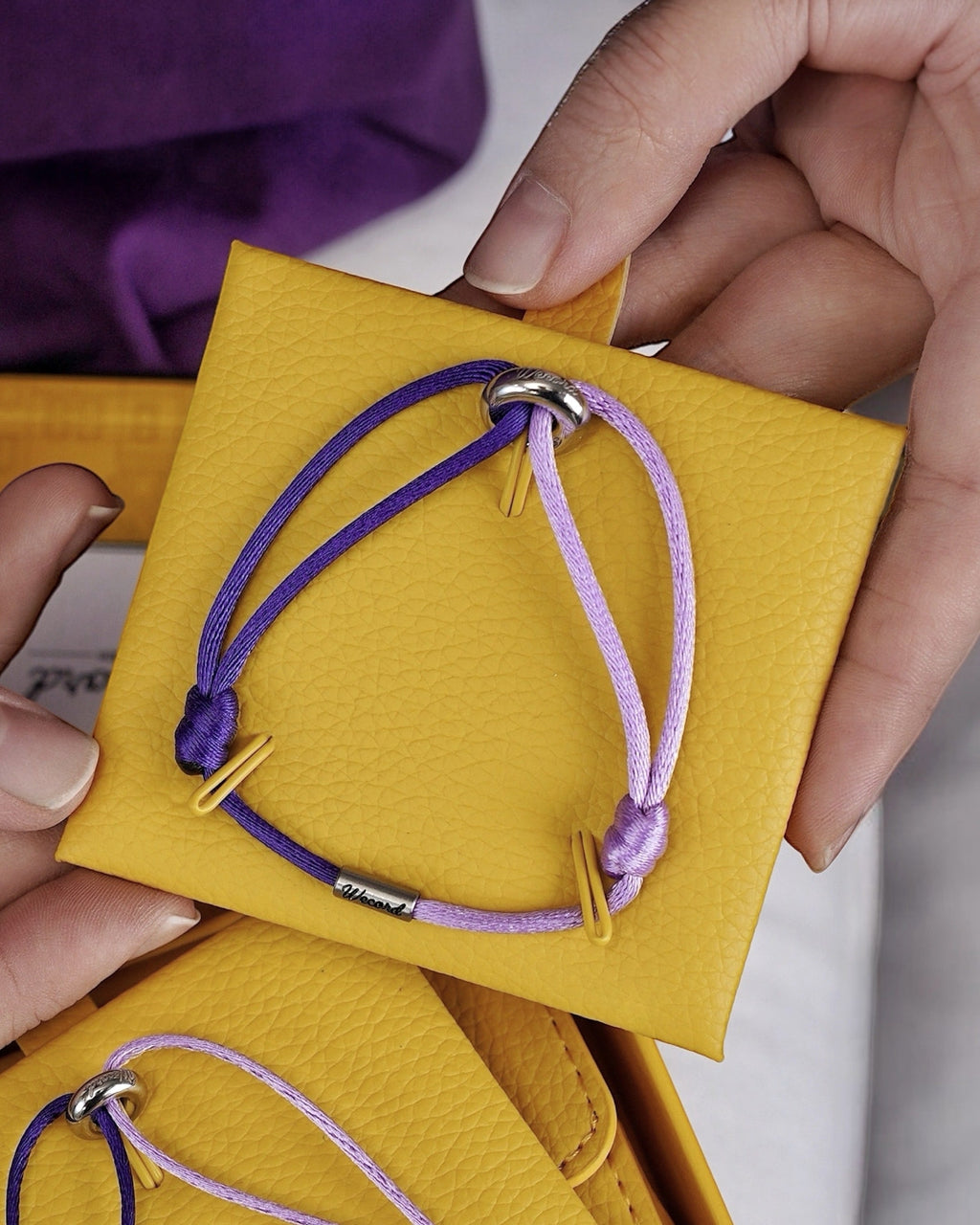 Women's Day Cord Bracelet in Purple and Lavender