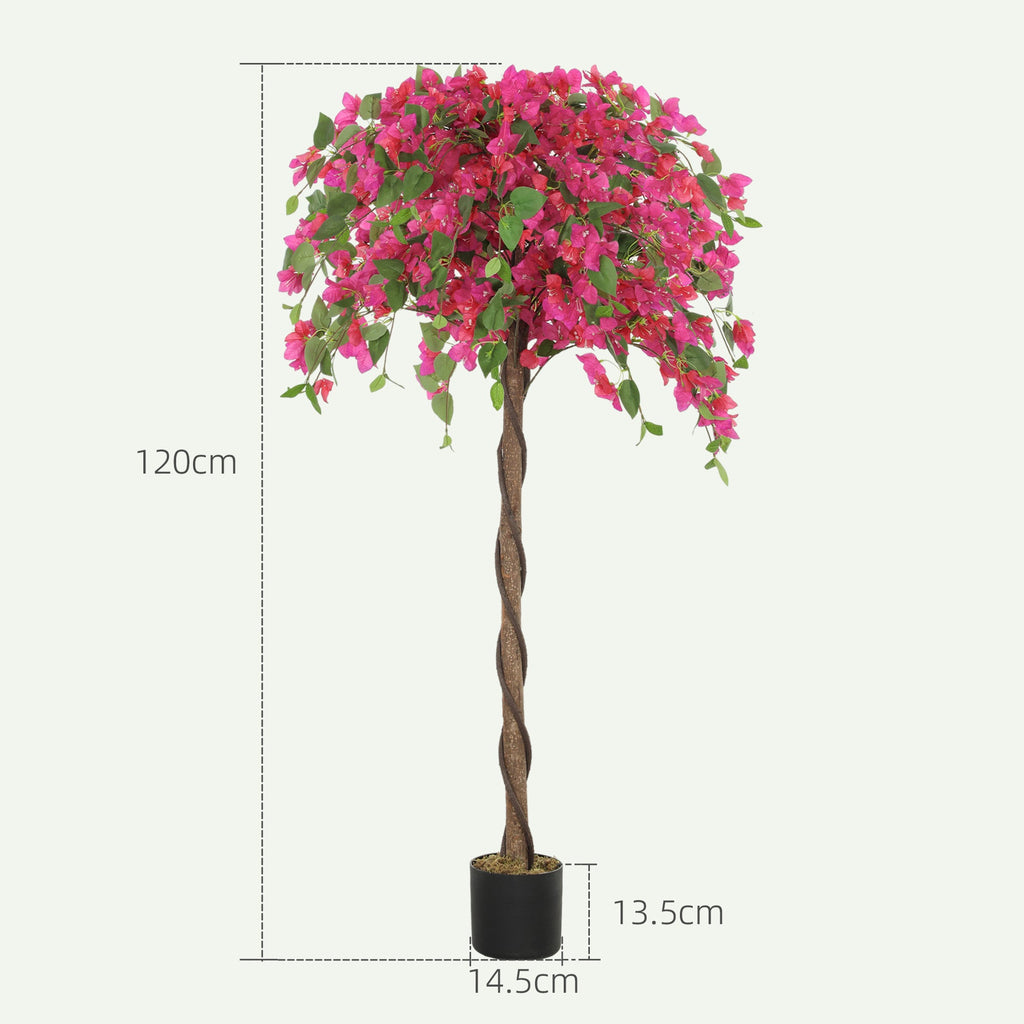 Set of 2 Decorative Artificial Plants Purple and Red Murraya Flowers