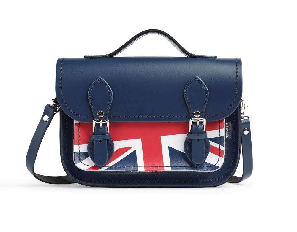 Union Jack Midi Satchel in Navy