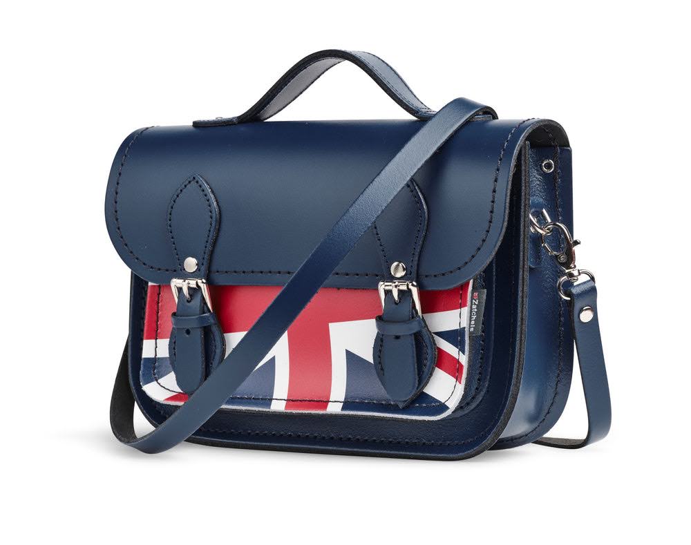 Union Jack Midi Satchel in Navy