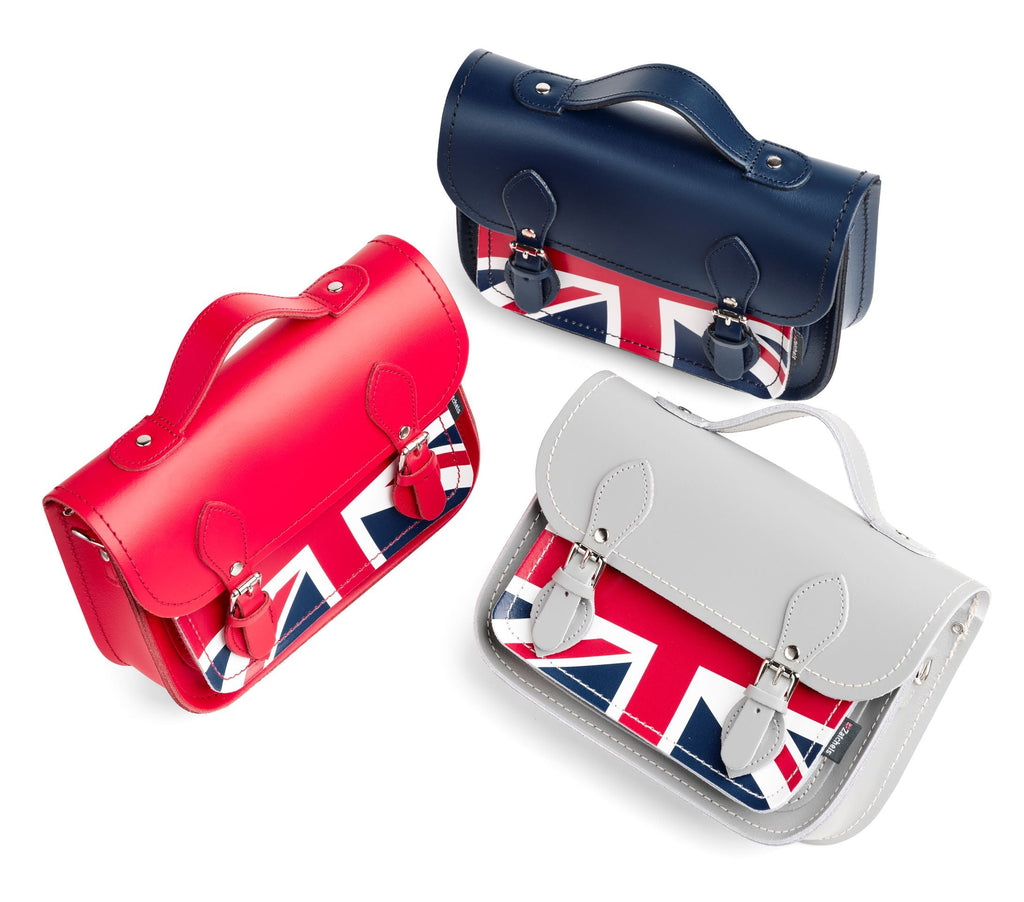 Union Jack Midi Satchel in Ghost Grey