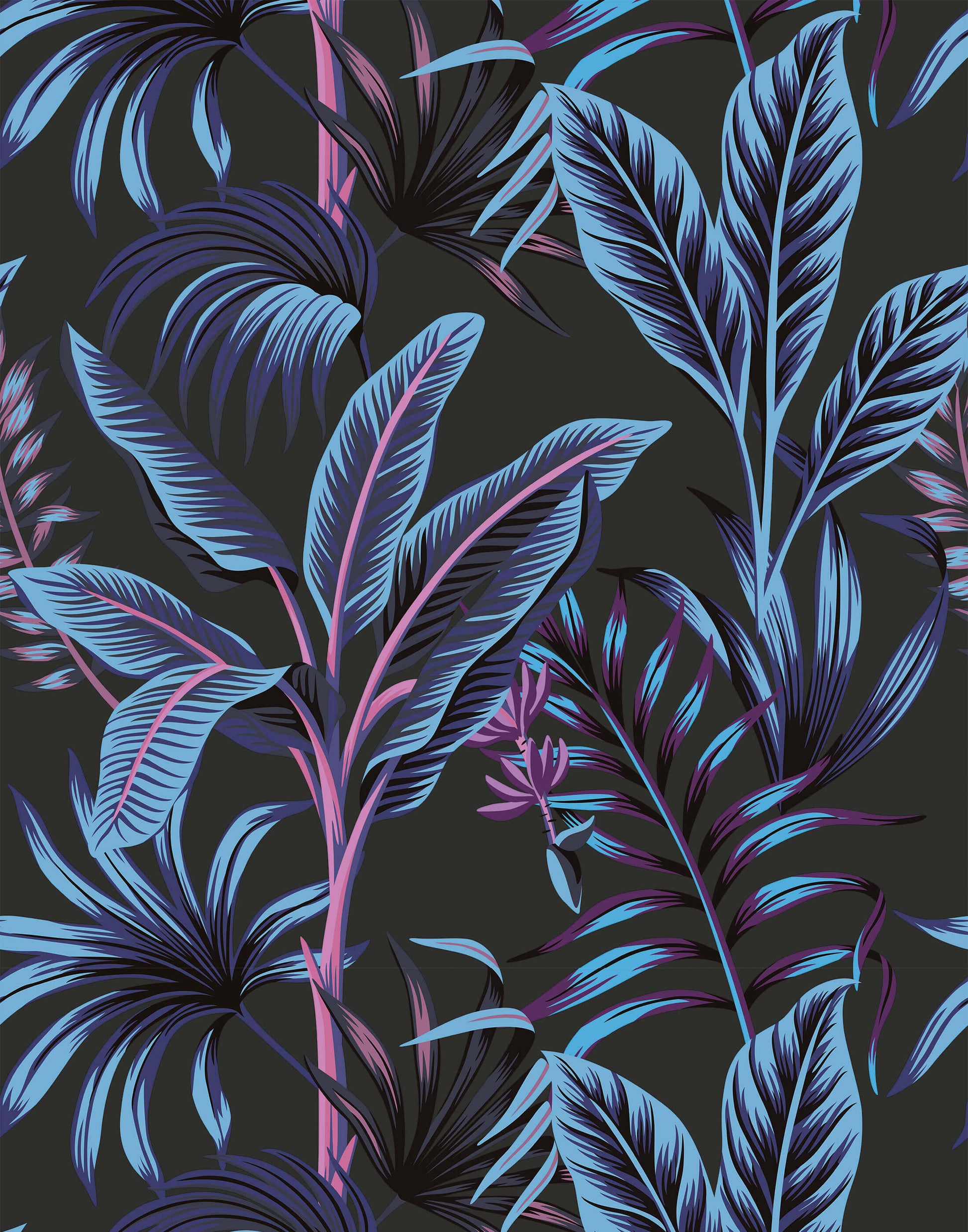 Midnight Tropical Wallpaper