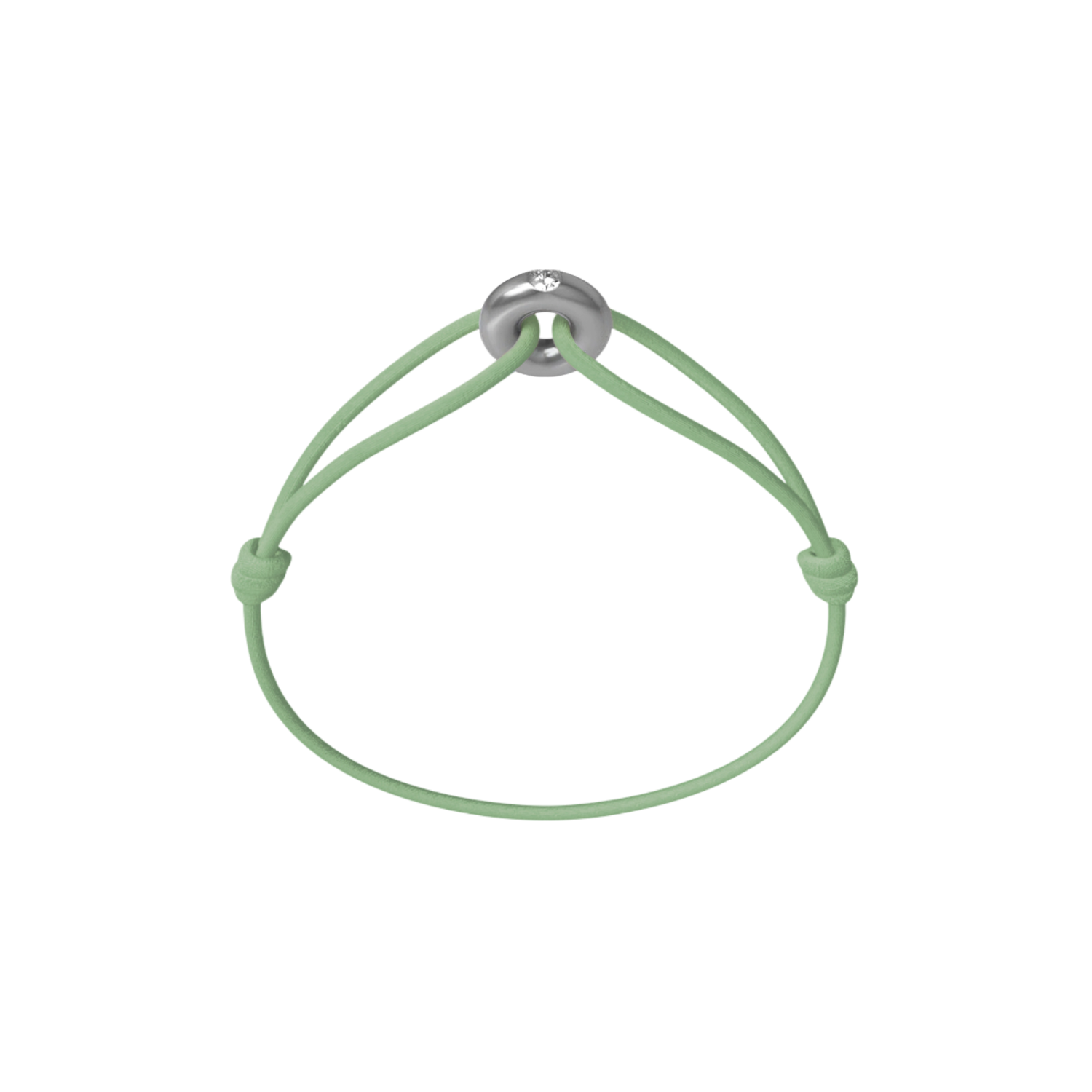 Mini Silver Diamond Cord Bracelet