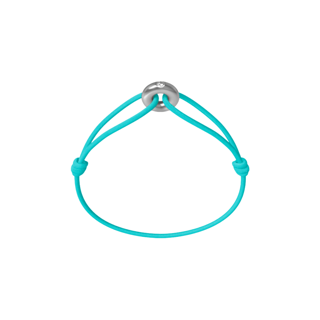 Mini Silver Diamond Cord Bracelet