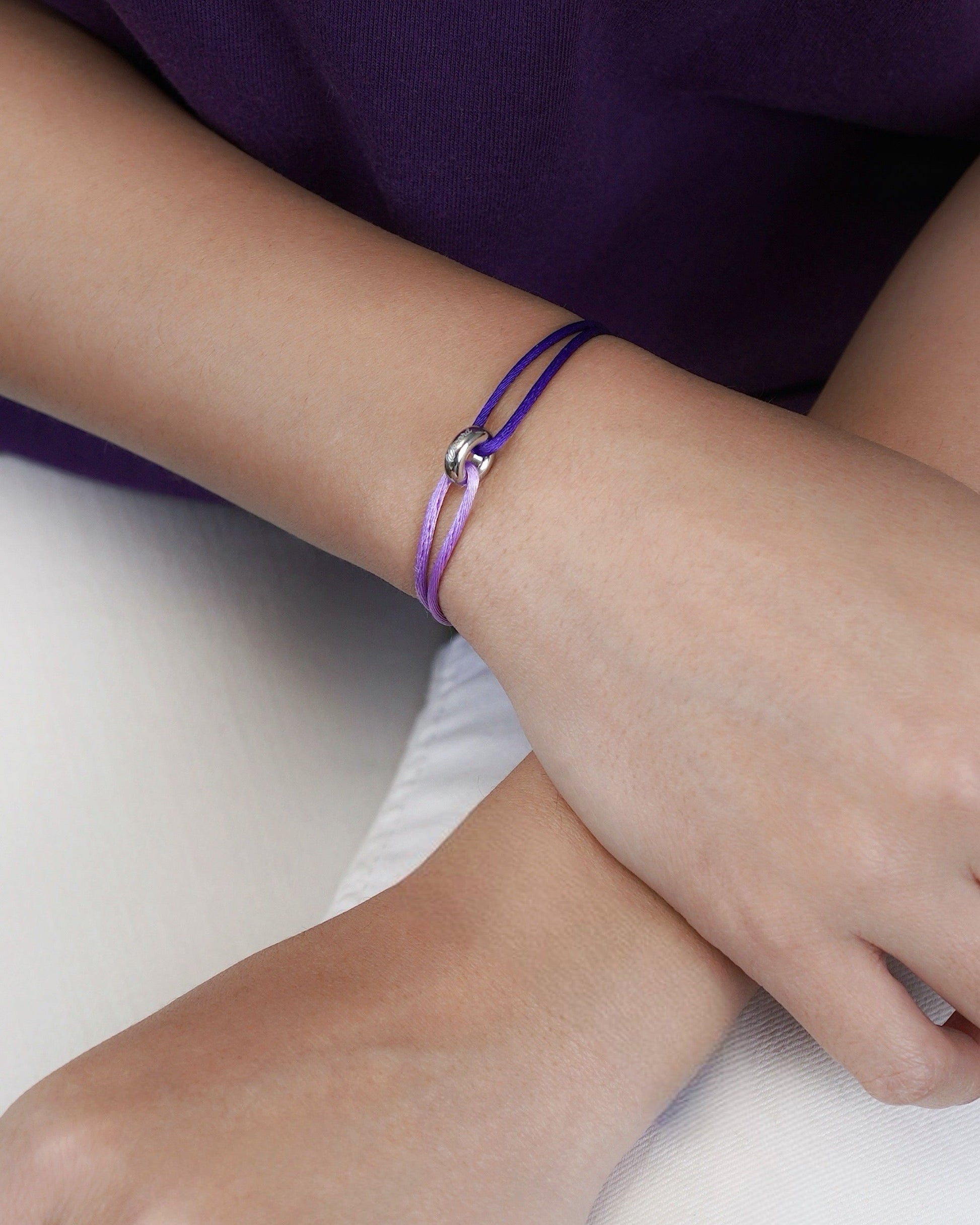 Women's Day Cord Bracelet in Purple and Lavender