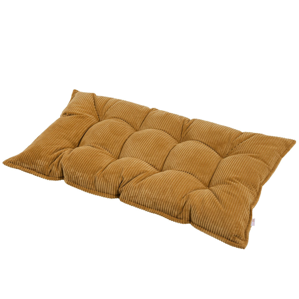 Tufted Corduroy Floor Cushion in Mustard