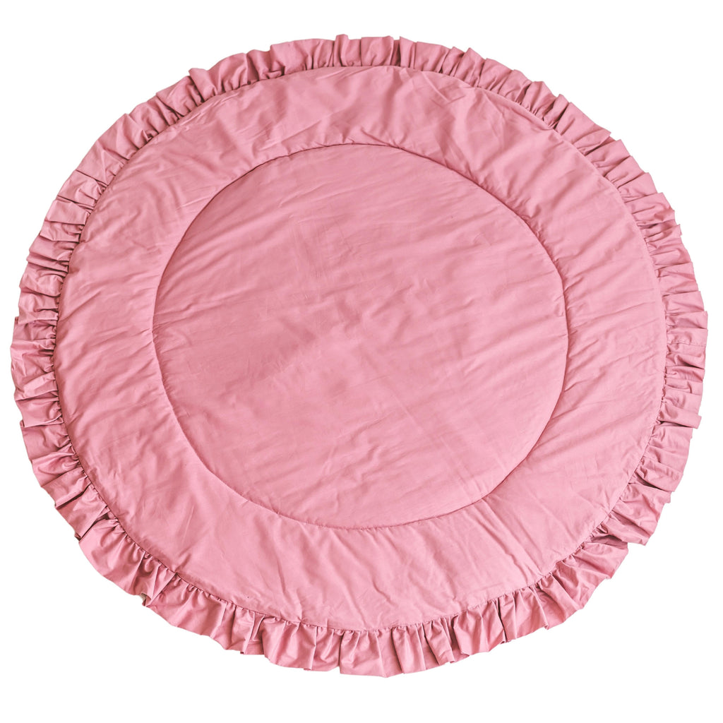 Kids Playmat with Ruffled Border in Rose
