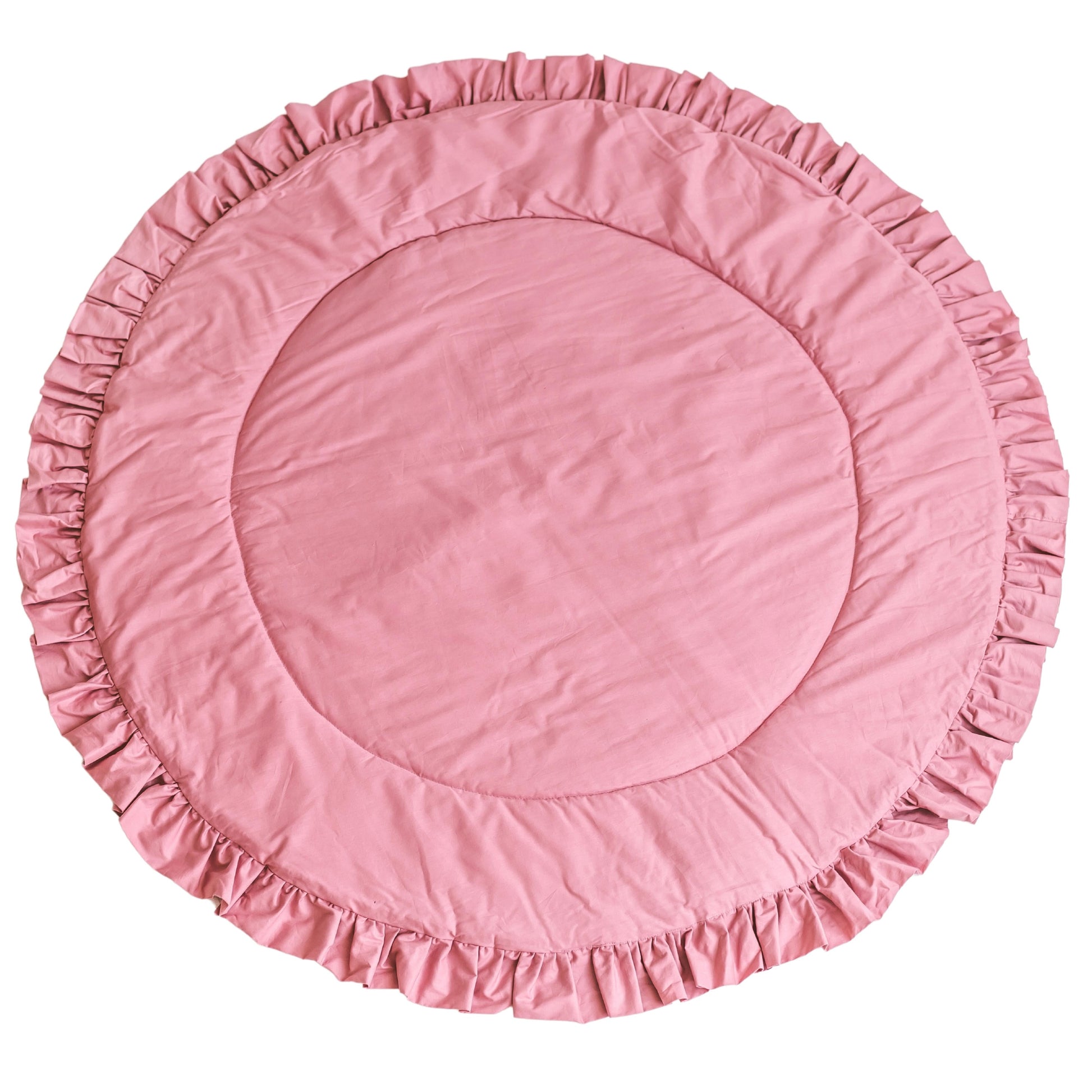 Kids Playmat with Ruffled Border in Rose