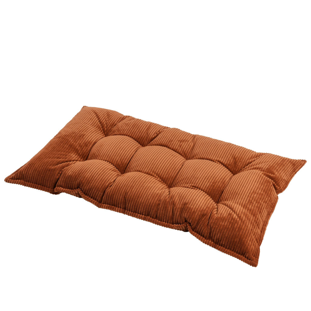 Tufted Corduroy Floor Cushion in Terracotta